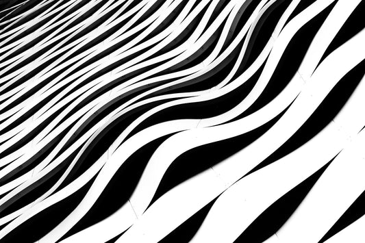 Abstract Modern Black White Swirl Lines Canvas Art Wall Picture Or Gloss Print