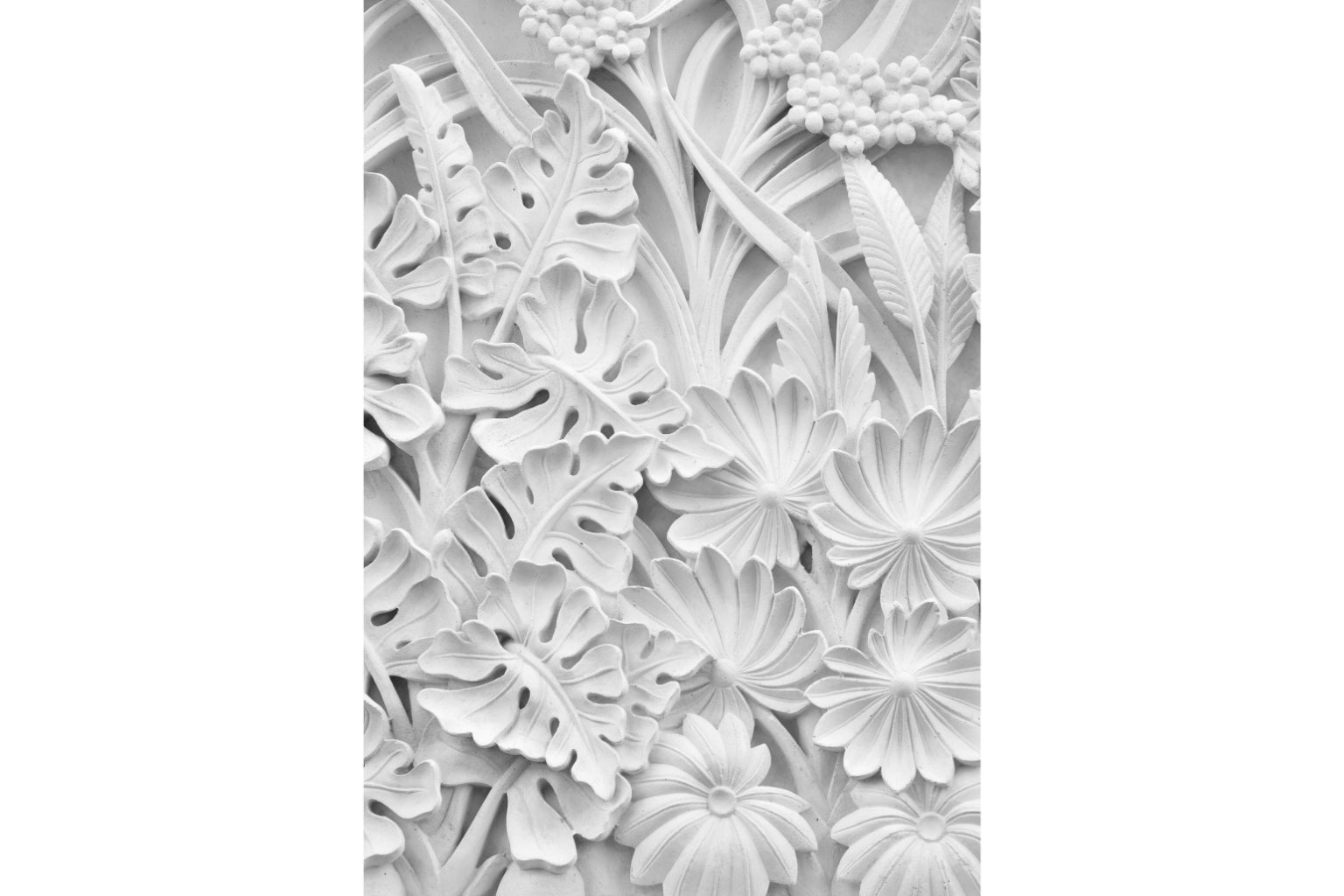 Abstract Modern White Grey Floral Canvas Art Wall Picture Or Gloss Print