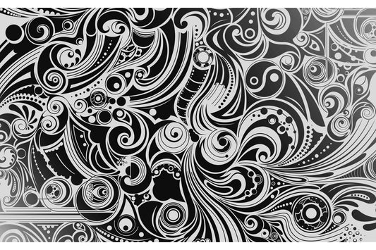 Abstract Pattern Black White Canvas Art Wall Picture Or Gloss Print