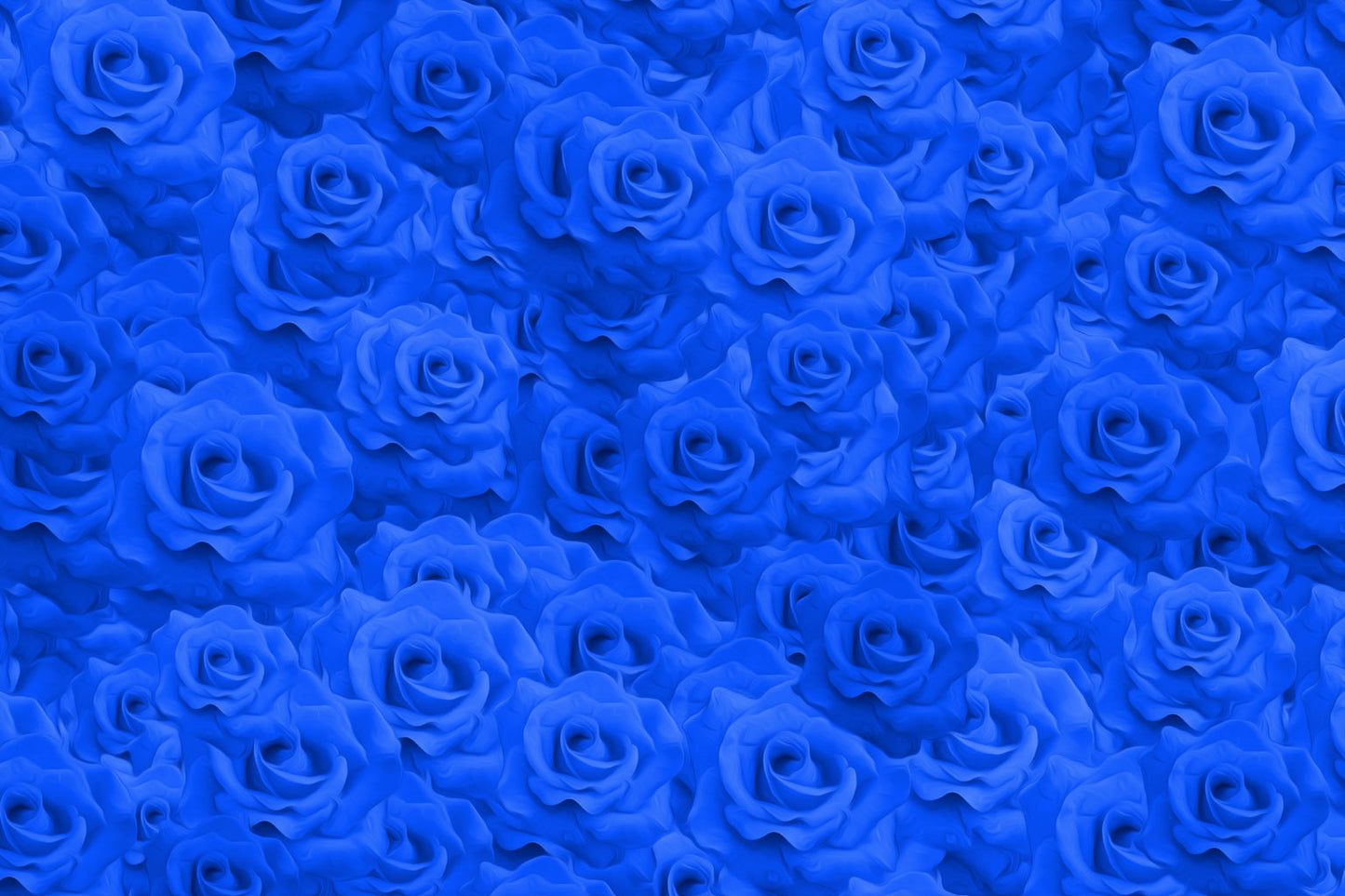 Abstract Roses Blue Flowers Canvas Art Wall Picture Or Gloss Print