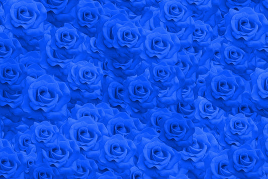 Abstract Roses Blue Flowers Canvas Art Wall Picture Or Gloss Print