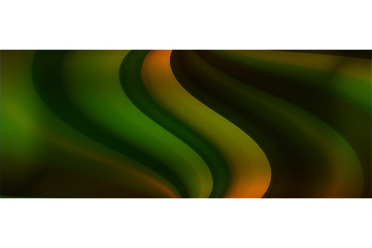 Abstract Twirl Green Orange Canvas Art Wall Picture Or Gloss Print