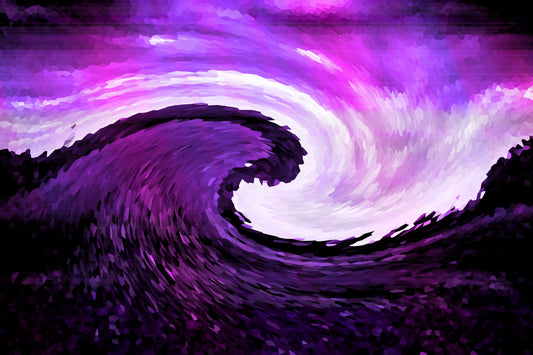 Abstract Wave Purple Canvas Art Wall Picture Or Gloss Print