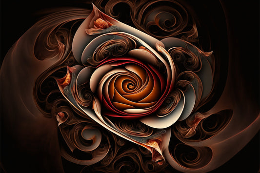 Amber Orange Cream Abstract Rose Flower Canvas Art Wall Picture