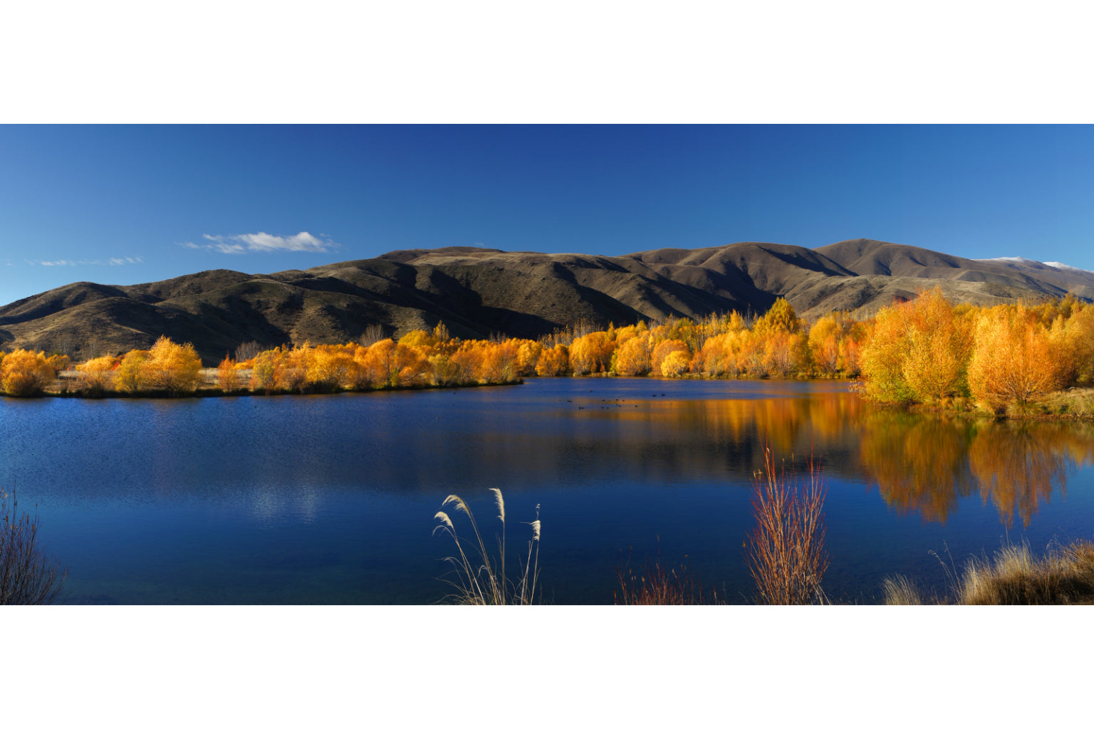 Autumn Mountains Lake Woods Canvas Art Wall Picture Or Gloss Print