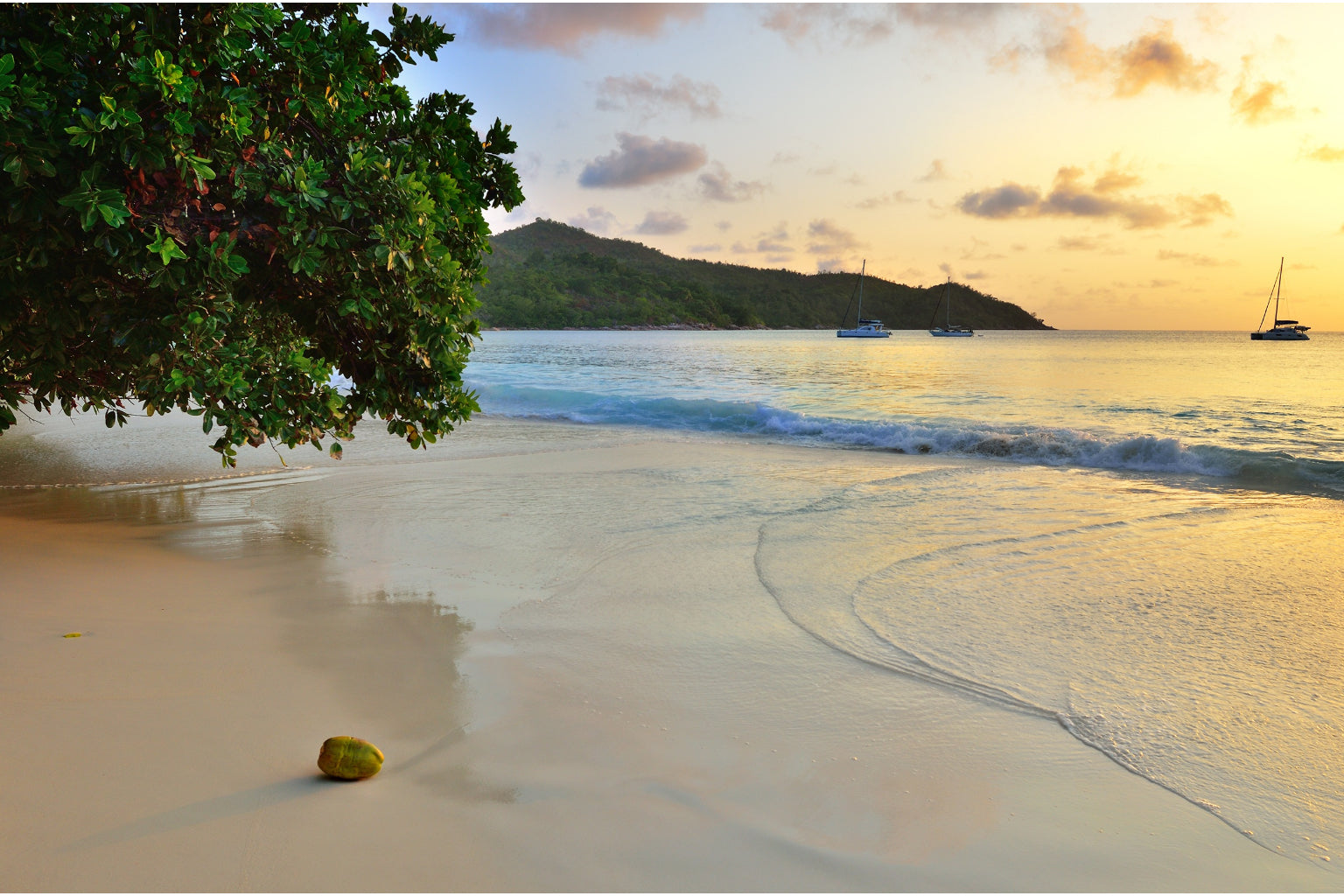 Beach Sunset Sea Landscape Canvas Art Wall Picture Or Gloss Print