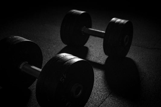 Black Dumbells Gym Weights Exercise Canvas Art Wall Picture Or Gloss Print