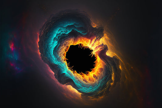 Black Hole Space Nebula Colourful Canvas Art Wall Picture