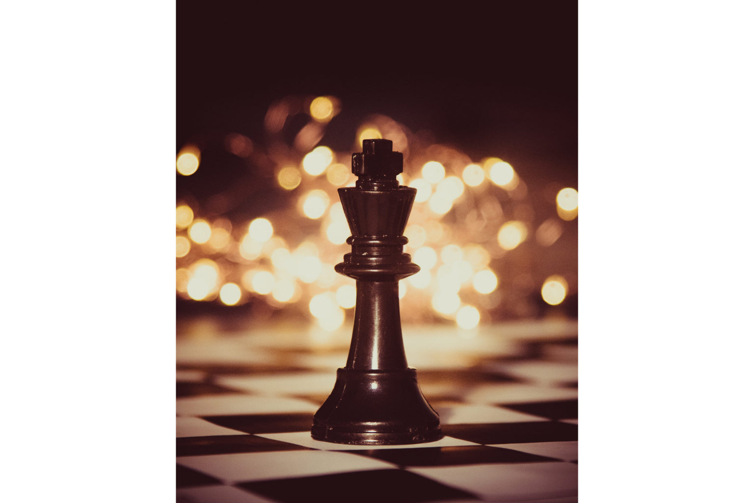 Black King On Chess Board Canvas Art Wall Picture Or Gloss Print