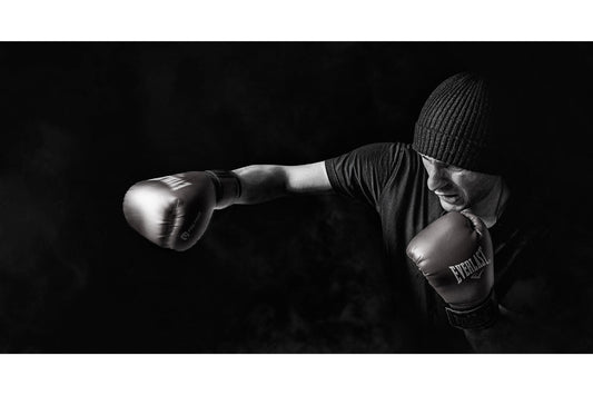 Black White Boxer Sport Gym Canvas Art Wall Picture Or Gloss Print