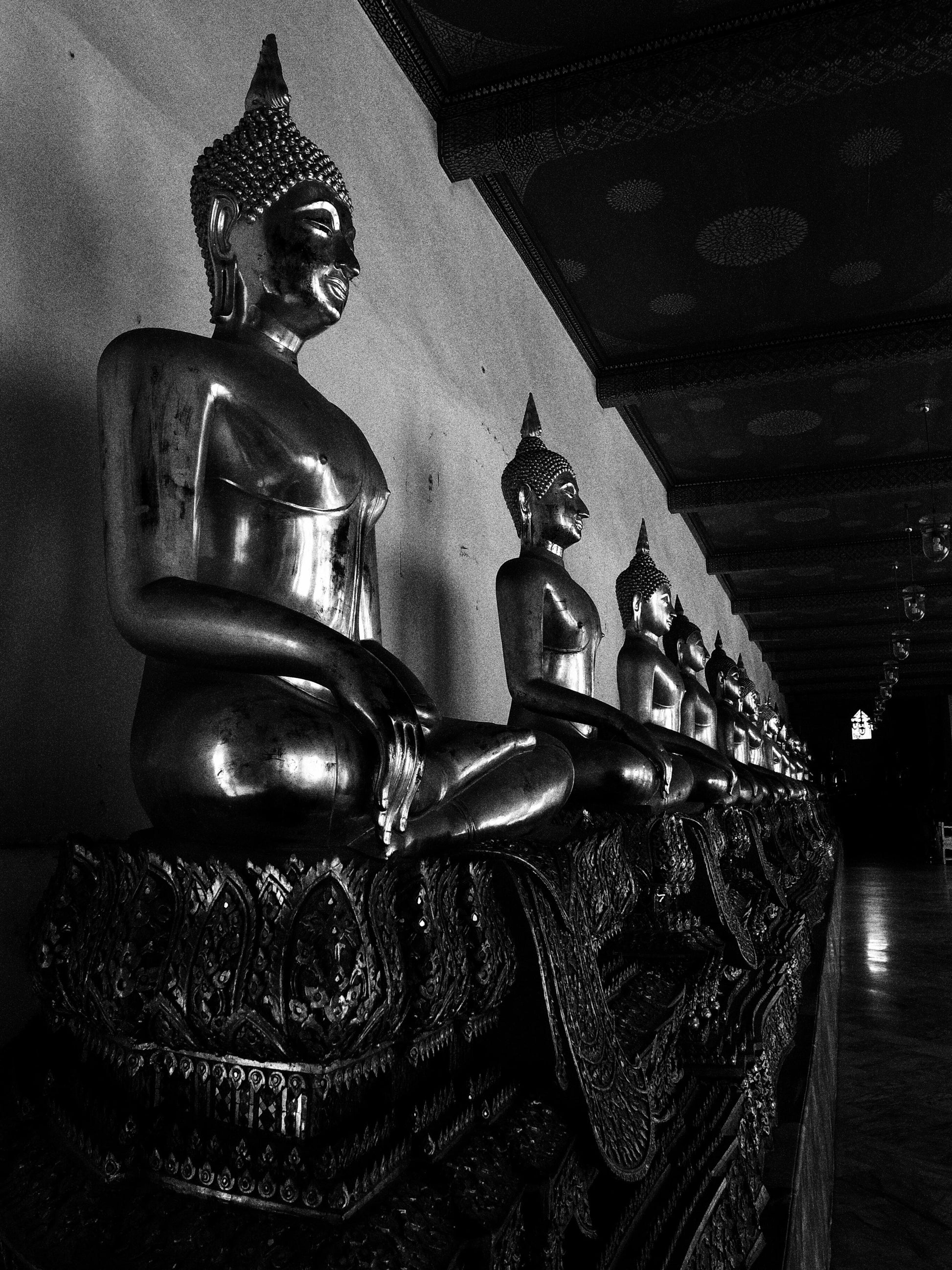 Black White Buddha Statues Canvas Art Wall Picture Or Gloss Print