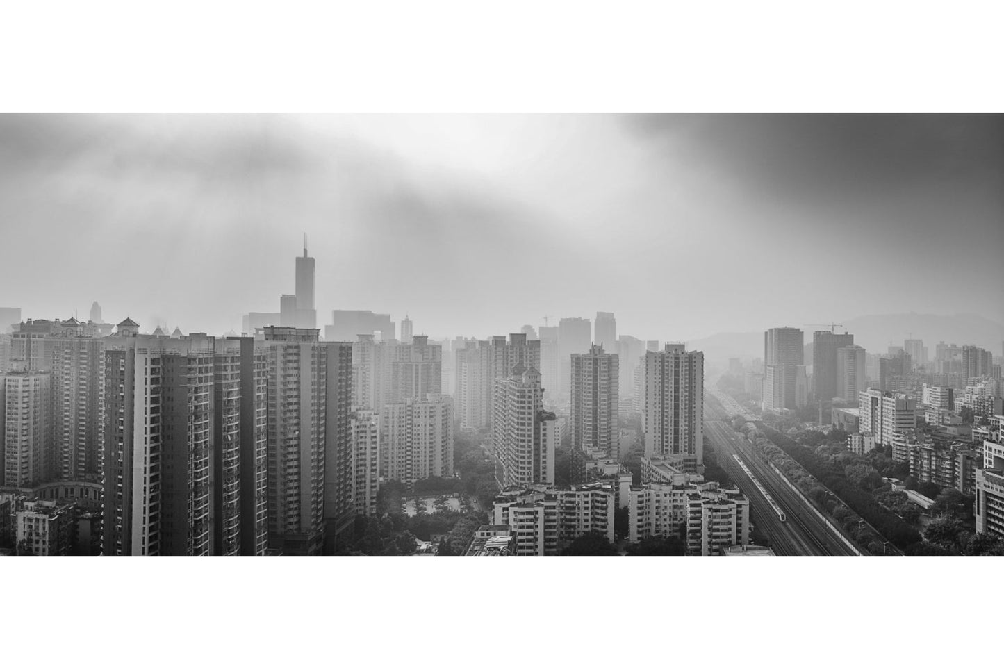 Black White Grey City View Cityscape Canvas Art Wall Picture Or Gloss Print