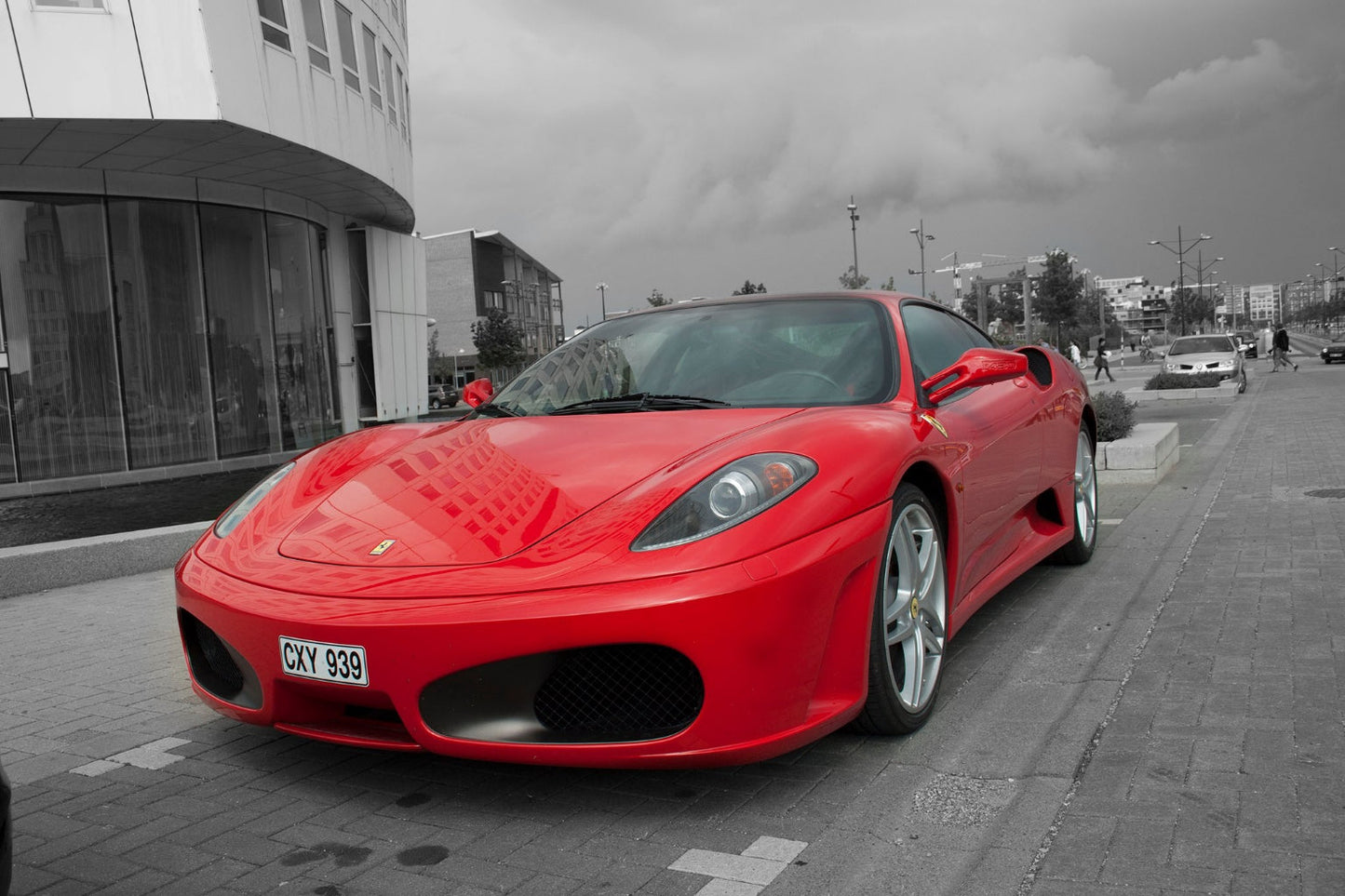 Black White Red Ferrari Sports Car Cars Canvas Art Wall Picture Or Gloss Print