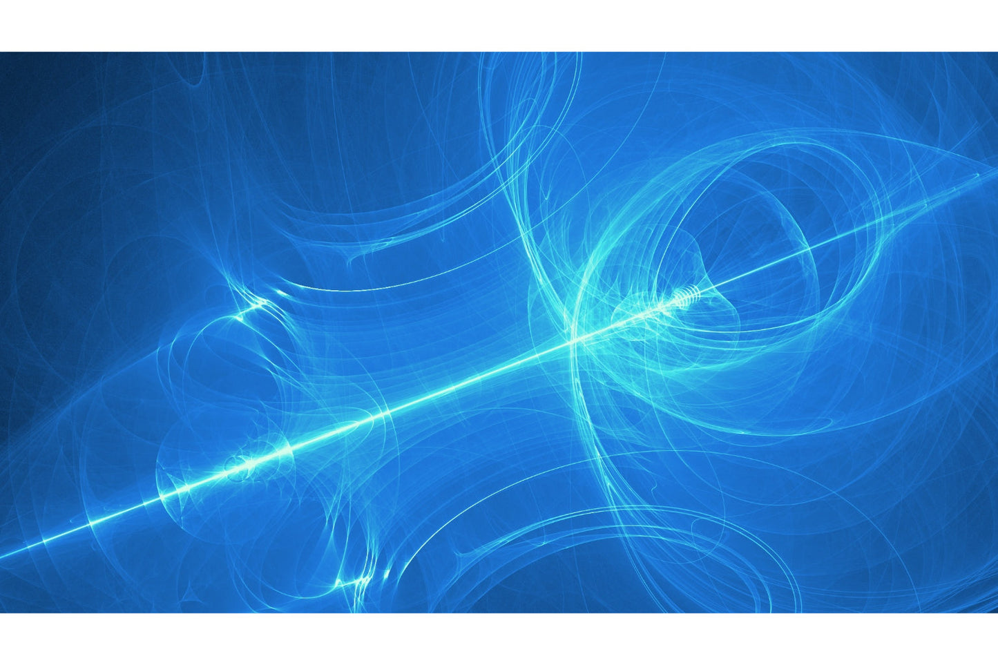 Blue Abstract Neon Lights Canvas Art Wall Picture Or Gloss Print