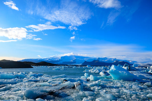 Blue Antartic Sea Ice Snow Canvas Art Wall Picture Or Gloss Print