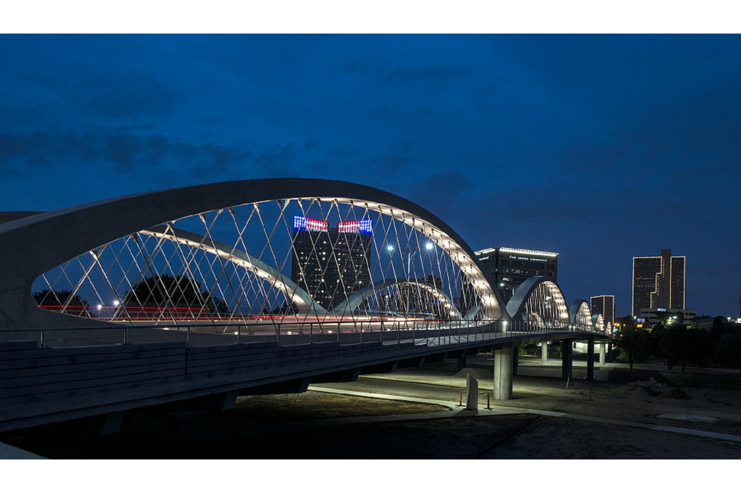 Blue Bridge City Skyline Cityscape Lights Canvas Art Wall Picture Or Gloss Print