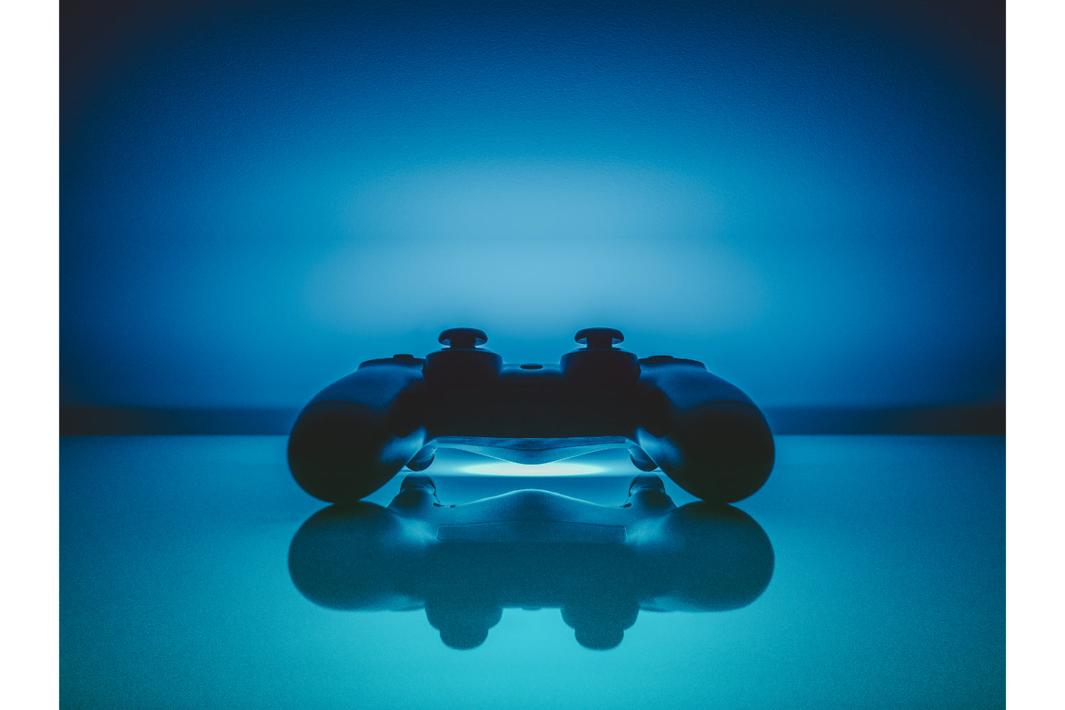 Blue Games Controller Canvas Art Wall Picture Or Gloss Print