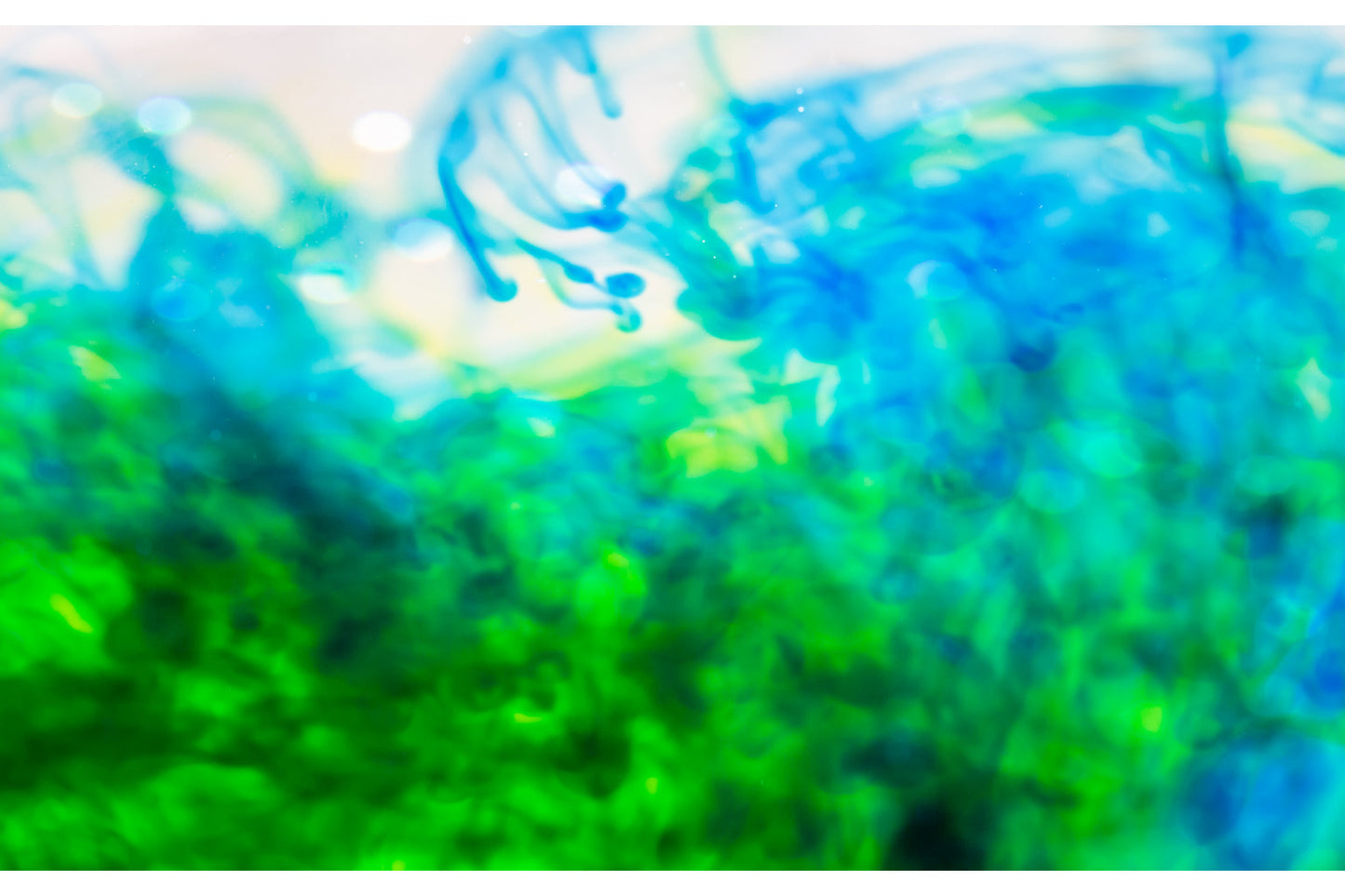 Blue Green Ink In Water Modern Abstract Canvas Art Wall Picture Or Gloss Print