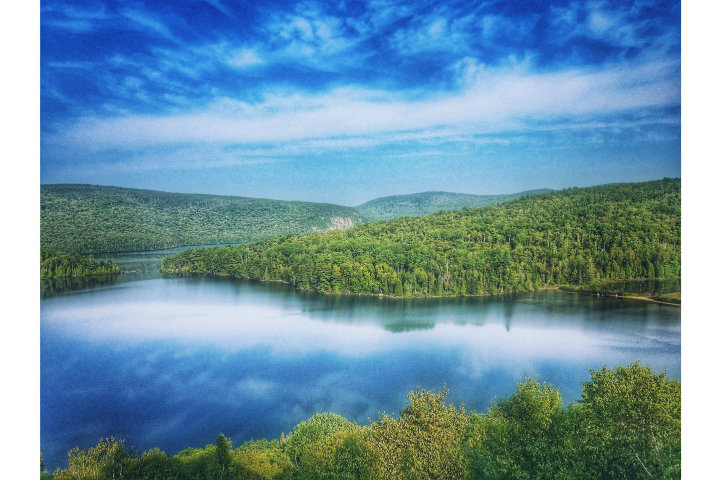 Blue Green Landscape Lake Canvas Art Wall Picture Or Gloss Print