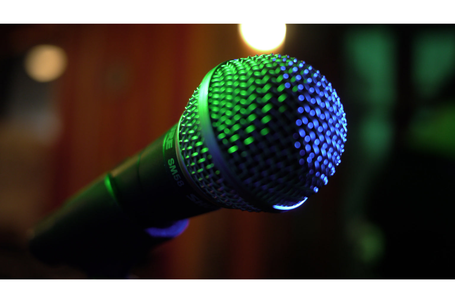 Blue Green Microphone Music Canvas Art Wall Picture Or Gloss Print