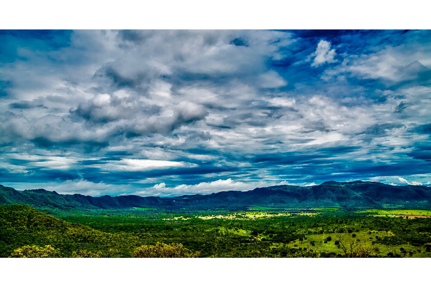 Blue Green Mountain Storm Landscape Canvas Art Wall Picture Or Gloss Print