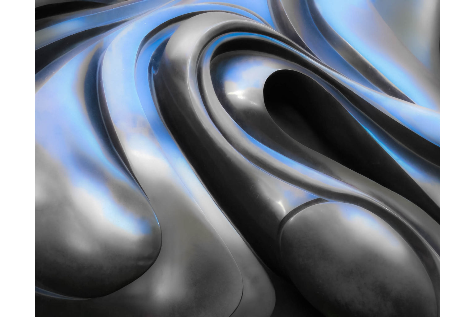 Blue Grey Abstract Modern Swirl Canvas Art Wall Picture Or Gloss Print