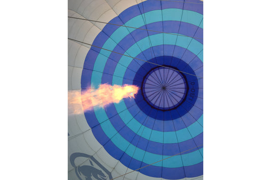 Blue Hot Air Balloon Flame Canvas Art Wall Picture Or Gloss Print