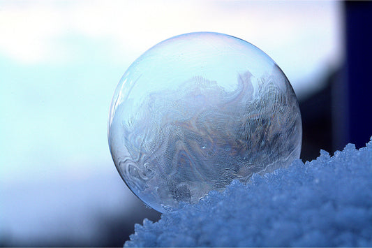 Blue Ice Abstract Sphere Canvas Art Wall Picture Or Gloss Print