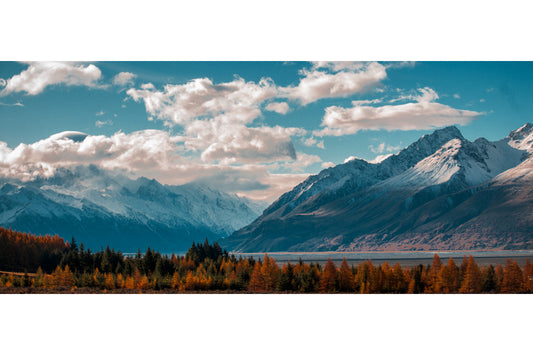 Blue Mountain Autumn Lake Canvas Art Wall Picture Or Gloss Print