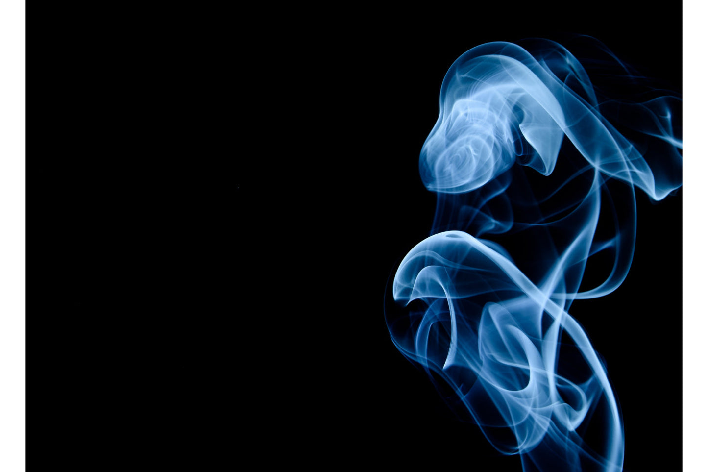 Blue Neon Abstract Smoke Canvas Art Wall Picture Or Gloss Print