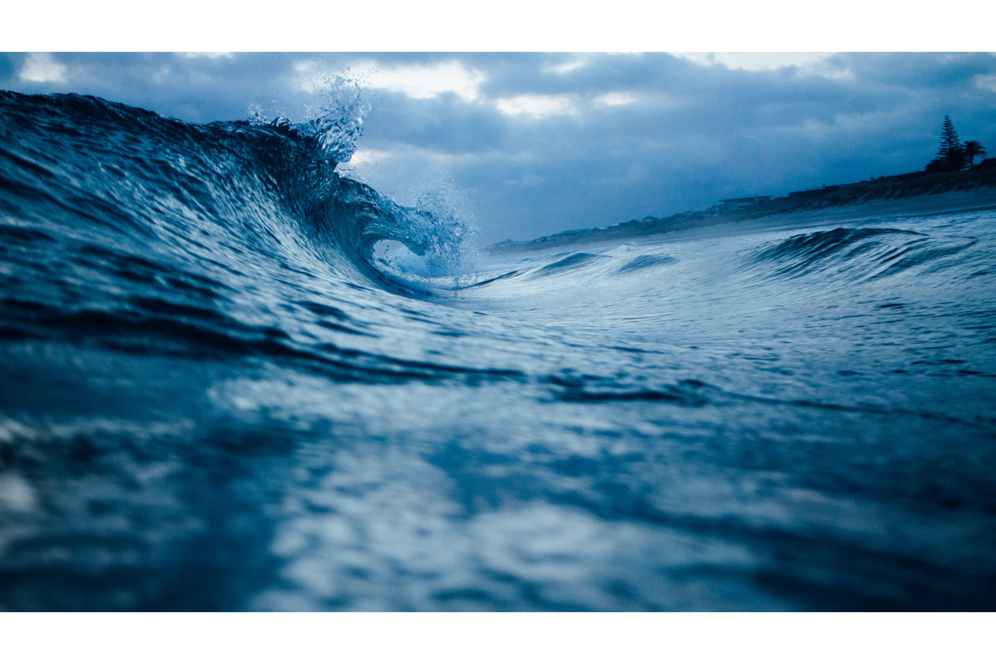 Blue Ocean Sea Wave Up Close Canvas Art Wall Picture Or Gloss Print