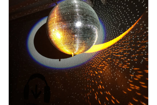 Blue Orange Silver Disco Ball Lights Canvas Art Wall Picture Or Gloss Print