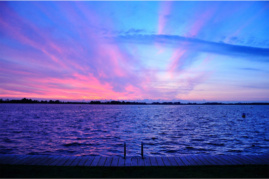 Blue Pink Purple Sunset Sunrise Sea Water Canvas Art Wall Picture Or Gloss Print