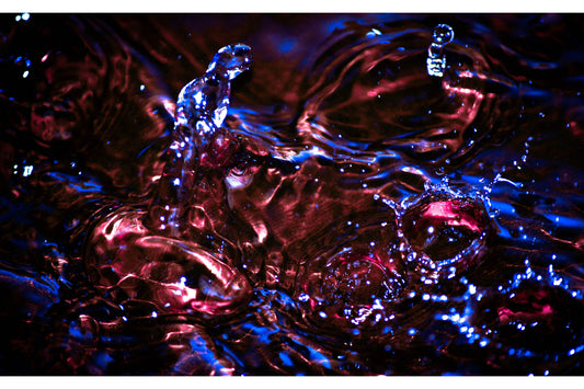 Blue Pink Water Splash Drop Abstract Canvas Art Wall Picture Or Gloss Print