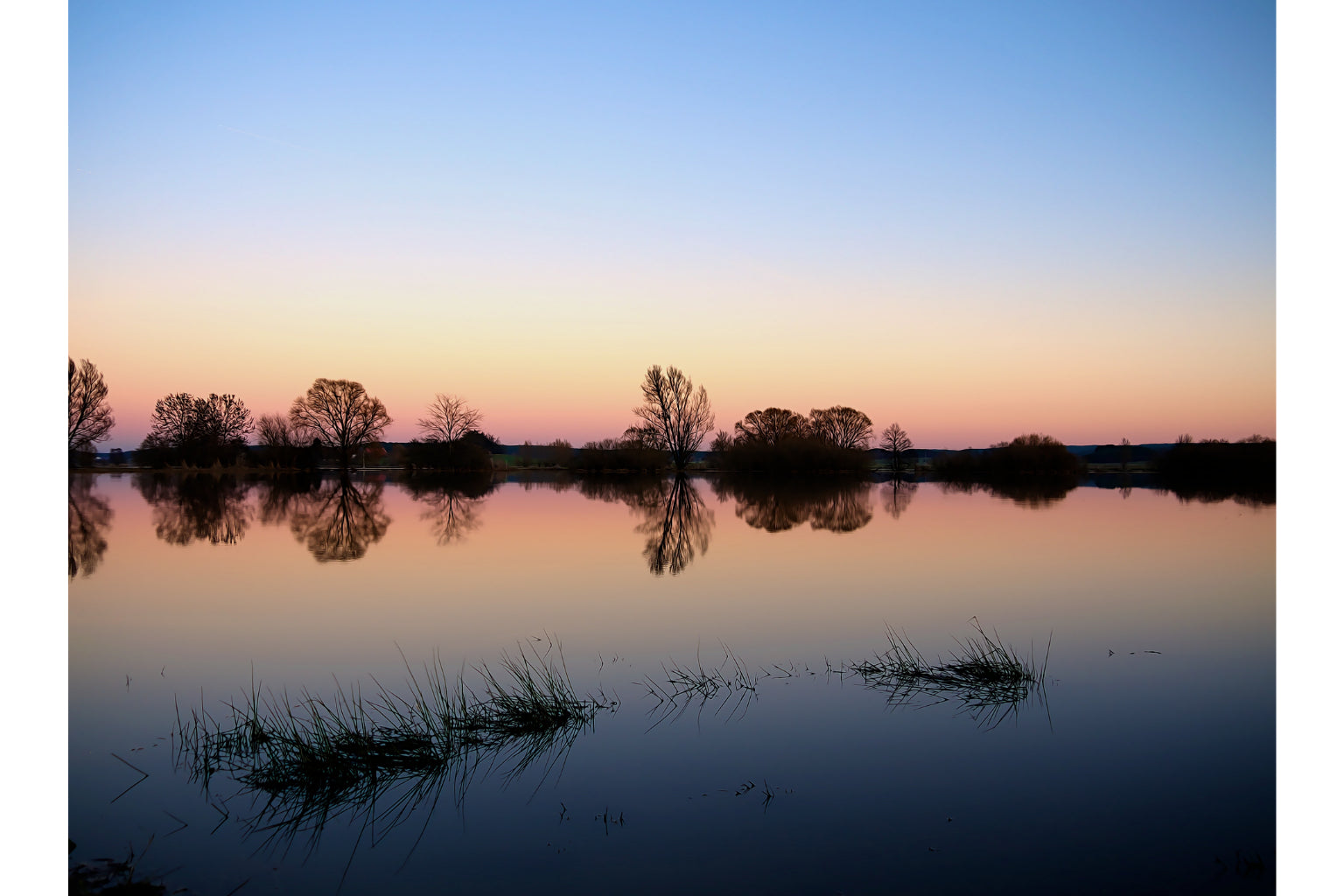 Blue Pink Water Sunset Sunrise Landscapee Canvas Art Wall Picture Or Gloss Print