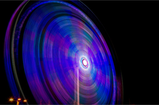 Blue Purple Big Wheel Lights Abstract Canvas Art Wall Picture Or Gloss Print