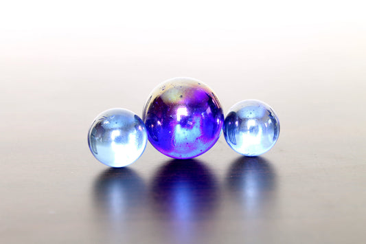 Blue Purple Grey Glass Abstract Modern Balls Canvas Art Wall Picture Or Gloss Print