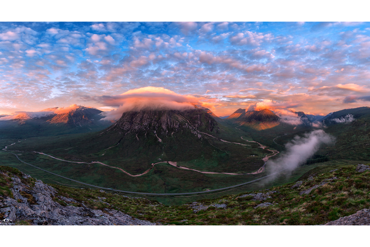 Blue Sunset Mountain Landscape Canvas Art Wall Picture Or Gloss Print