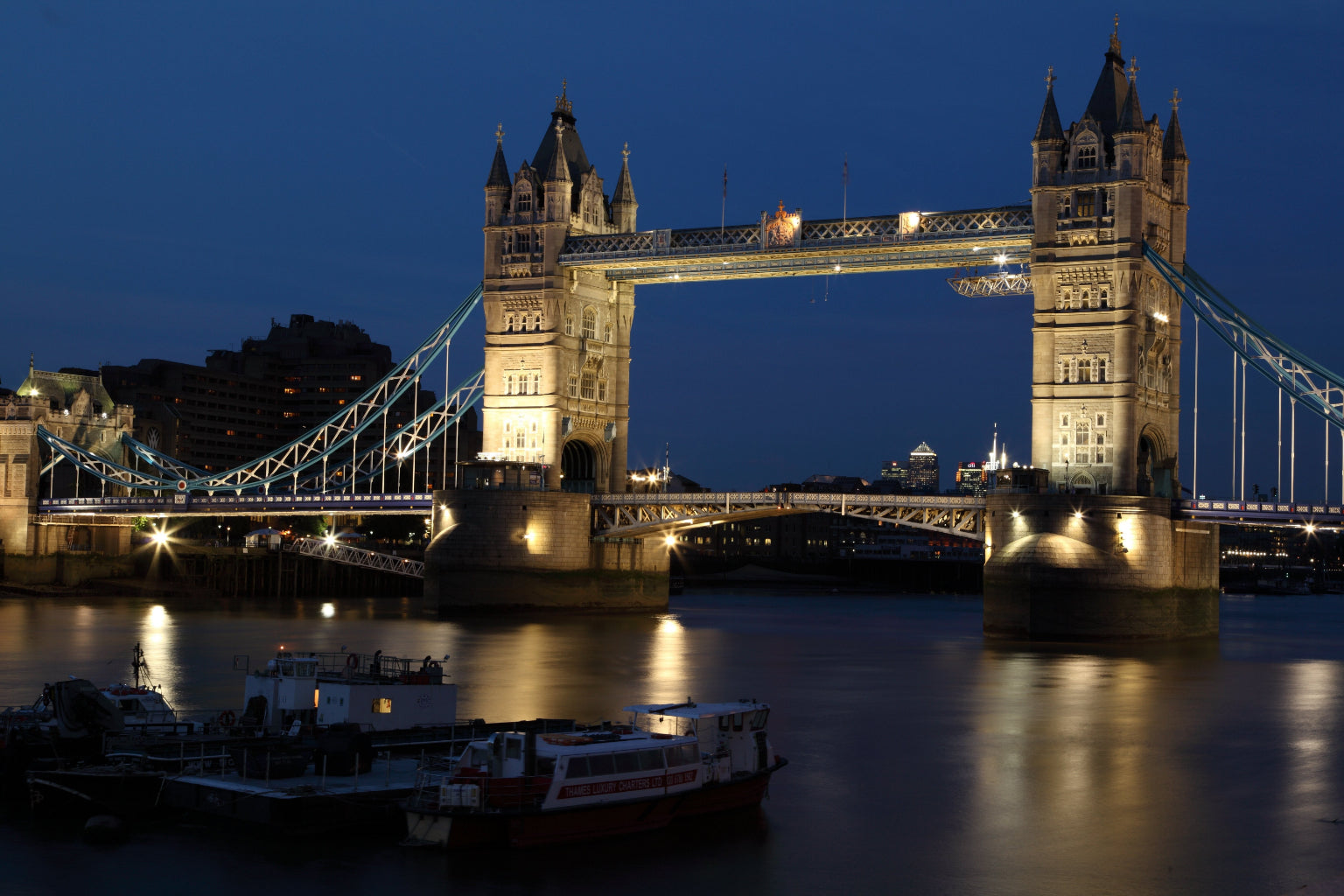 Blue Tower London Bridge City Cityscape Lights Canvas Art Wall Picture Or Gloss Print