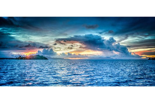 Blue Water Storm Sunset Sunrise Canvas Art Wall Picture Or Gloss Print