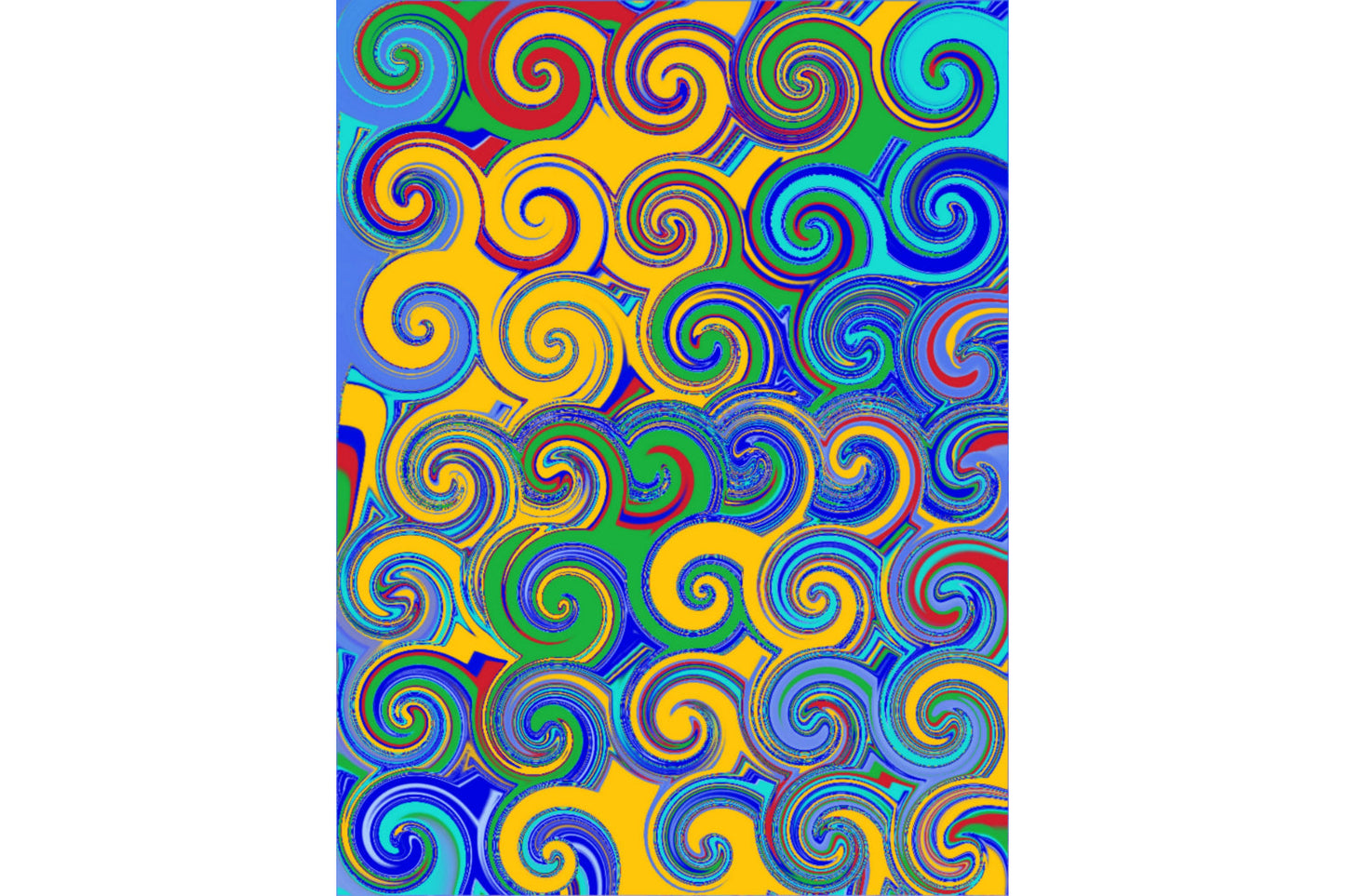 Blue Yellow Red Green Abstract Pattern Canvas Art Wall Picture Or Gloss Print