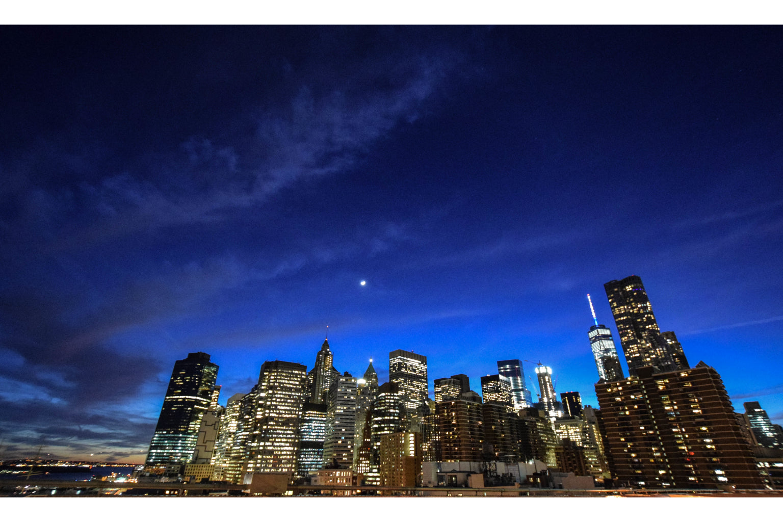 Blus Sky City Cityscape Lights Canvas Art Wall Picture Or Gloss Print