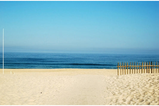 Bright Sand Beach Blue Sky Sea Canvas Art Wall Picture Or Gloss Print