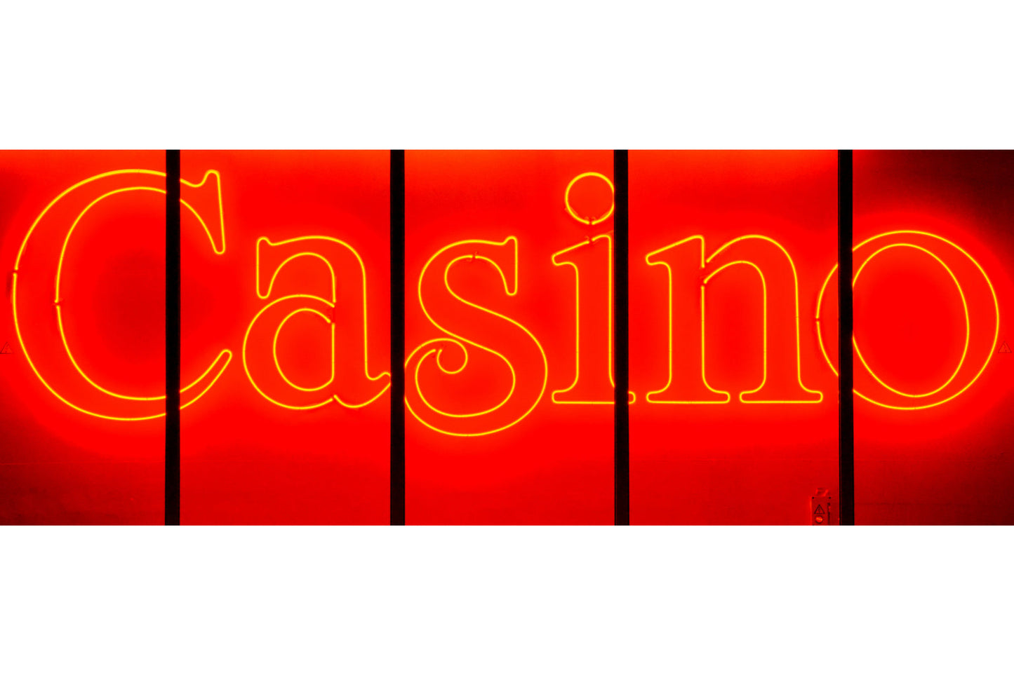 Casino Orange Neon Sign Canvas Art Wall Picture Or Gloss Print