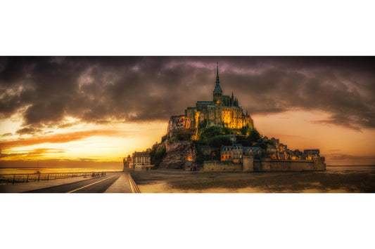 Castle Sunset Landscape Canvas Art Wall Picture Or Gloss Print