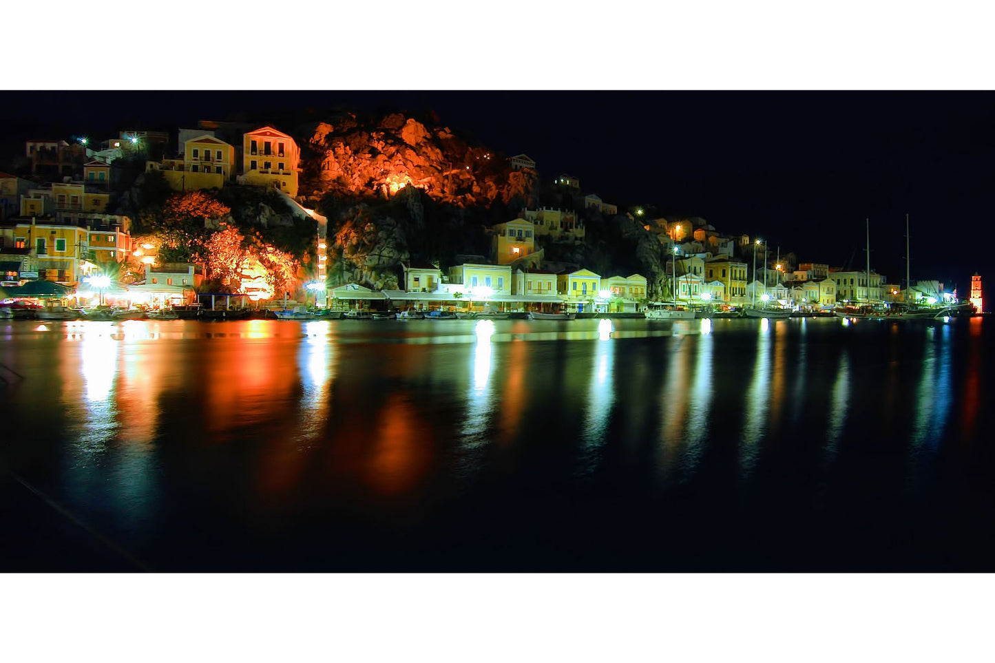 City River Lights Landscape Cityscape Canvas Art Wall Picture Or Gloss Print