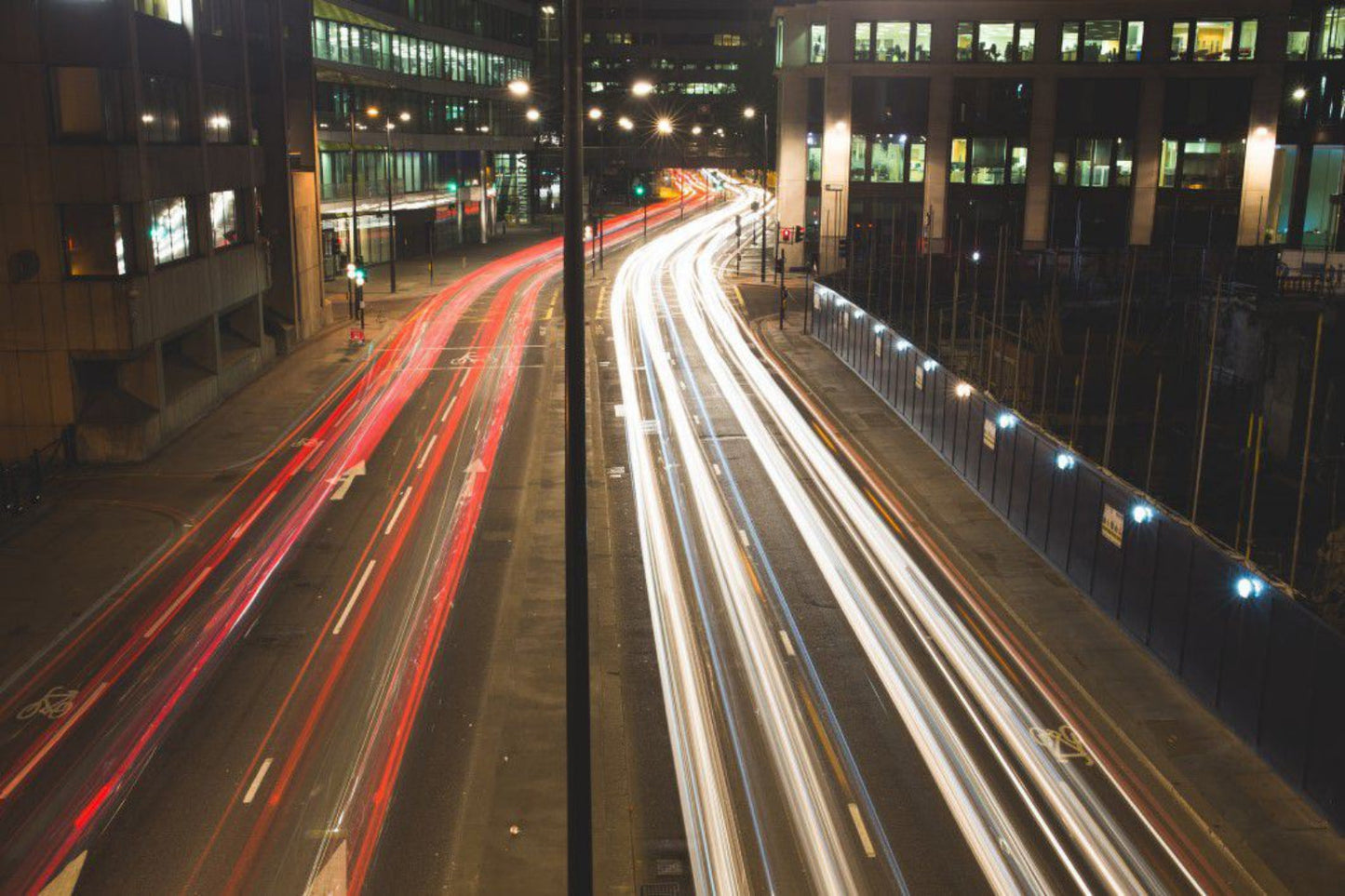 City Traffic Lights At Night Cityscape Canvas Art Wall Picture Or Gloss Print