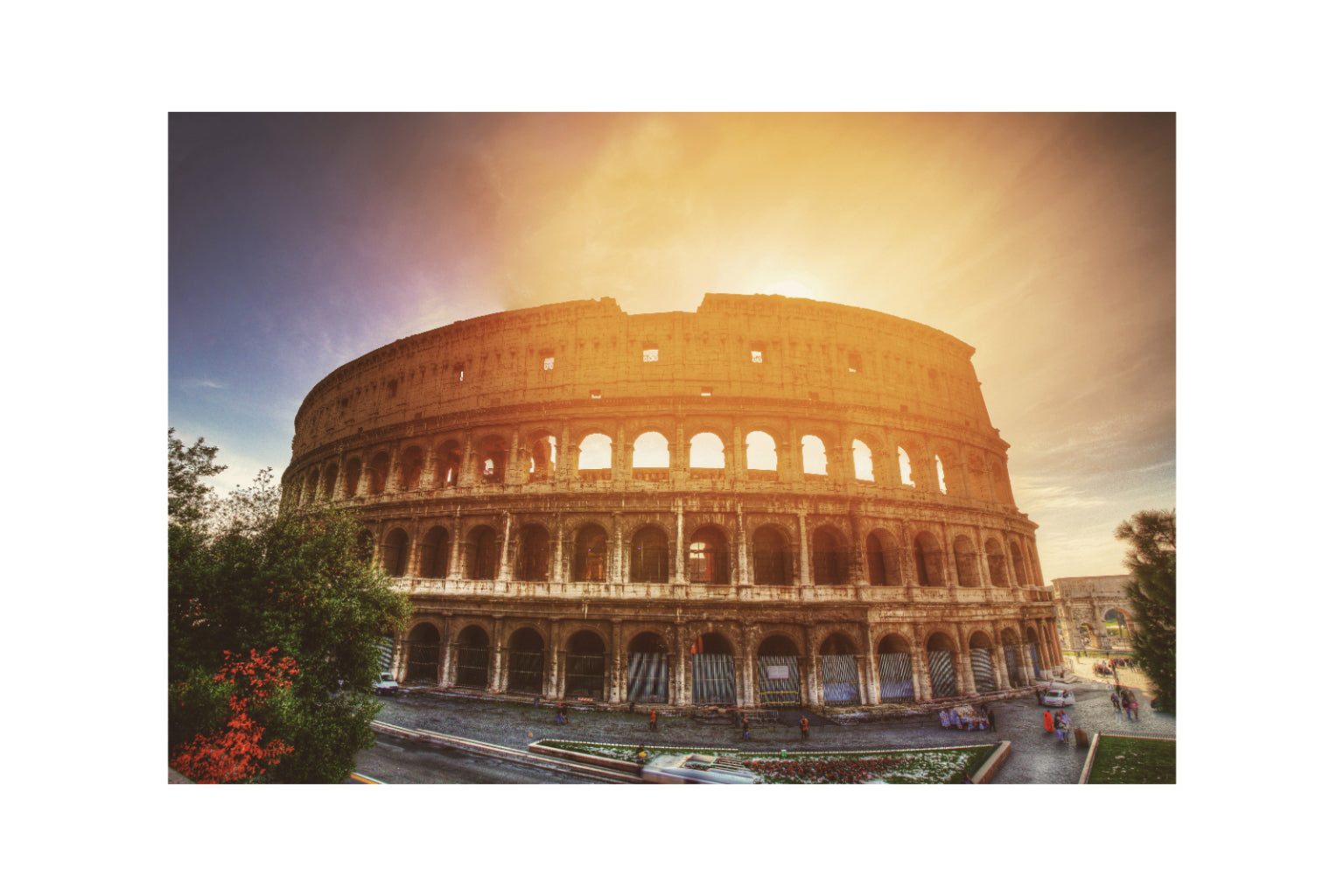 Colosseum Rome Sunset Sunrise Canvas Art Wall Picture Or Gloss Print