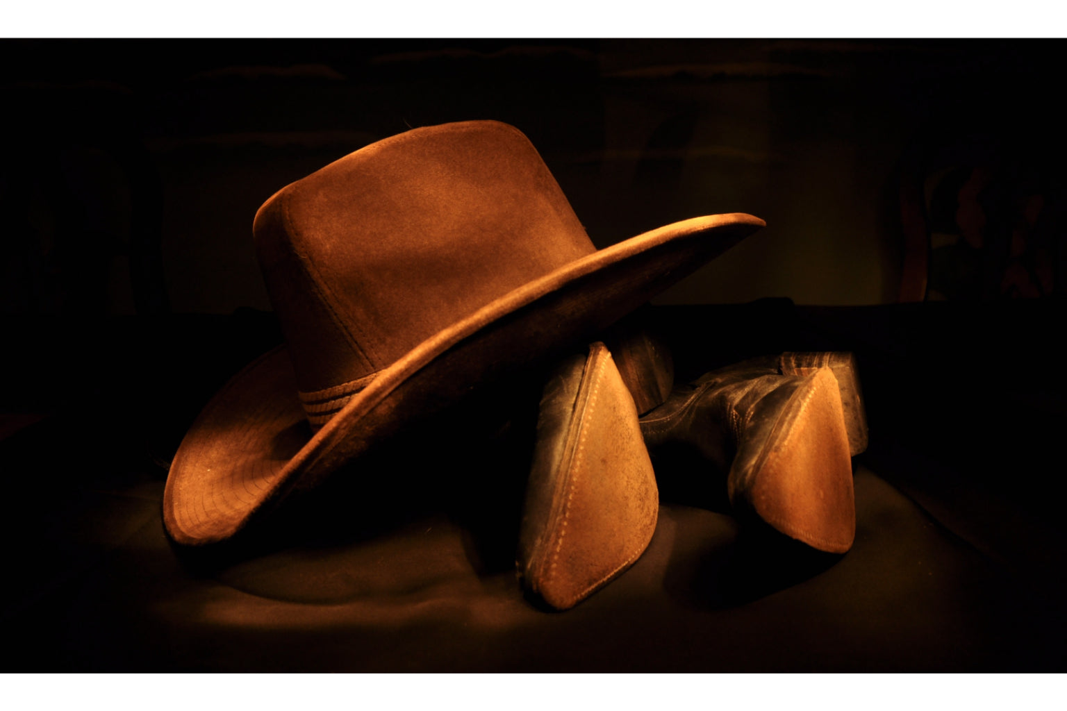 Cowboy Hat And Boots Canvas Art Wall Picture Or Gloss Print