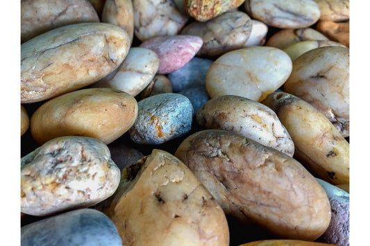 Cream Coloured Pebbles Stones Canvas Art Wall Picture Or Gloss Print